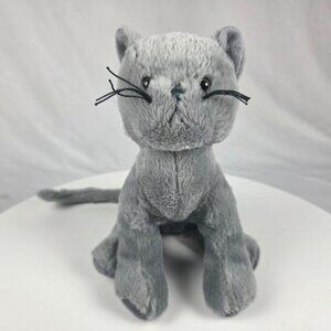 GANZ Webkinz Charcoal Cat Gray Long Tail Plush Stuffed Animal Toy  HM152